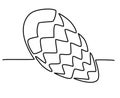 Hand-drawn pine cone in one continuous line