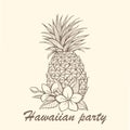 Hand-drawn pineapple illustration