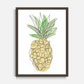 Hand drawn pineapple wall decor