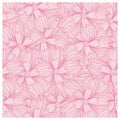 Hand drawn pink flowers seamless pattern. Rapport. Vector