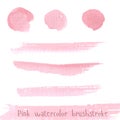 Hand drawn pink paint brushstroke watercolor Royalty Free Stock Photo