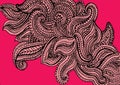 Pink paisley pattern background design Royalty Free Stock Photo
