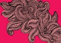 Pink paisley pattern background design