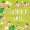 Pink Strawberries Summer Sale Graphic