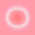 Hand drawn pink wreath, vector illustration