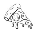 Hand Drawn Pizza Piece