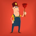 Hand drawn plumber character