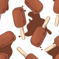 Hand drawn popsicle seamless pattern in vector Royalty Free Stock Photo