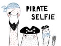 Cute pirate animals Royalty Free Stock Photo