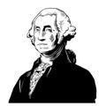 Hand drawn portrait. George Washington.