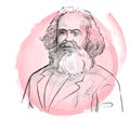 Hand drawn portrait of karl marx Royalty Free Stock Photo