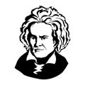 Ludwig van Beethoven.Vector portrait of Mark Twain