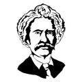 Mark Twain.Vector portrait of Mark Twain