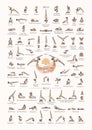 Iyengar yoga poses levels 6-15 Royalty Free Stock Photo