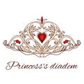 Hand-drawn princess tiara. Queen Crown