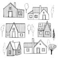 Private houses. Vector   illustration Royalty Free Stock Photo