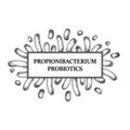 Hand drawn probiotic propionibacterium bacteria frame. Design for packaging and medical information. Vector illustration in sketch