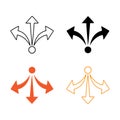 Hand drawn propagate arrows icon flat design vector illustration
