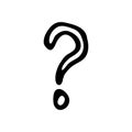 Hand Drawn question mark doodle. Sketch style icon. Decoration e