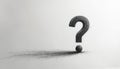 Hand drawn question mark rendered in dark sketchy style with dynamic shadow on light background. Clean graphic for queries, Royalty Free Stock Photo