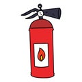 hand drawn quirky cartoon fire extinguisher Royalty Free Stock Photo