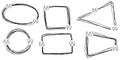 Hand drawn quotes icons set. Discussion, quote, memo, or dialog popup. Vector illustration EPS 10 Royalty Free Stock Photo