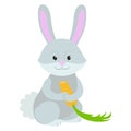 Hand drawn rabbit. Natural colors. Illustration