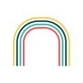 Hand Drawn Rainbow Line Illustration with Flat Cartoon Design. Royalty Free Stock Photo