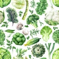 Green Vegetables Seamless Pattern