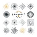 Hand drawn rays and starburst design elements Royalty Free Stock Photo