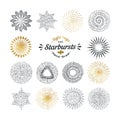 Hand drawn rays and starburst design elements Royalty Free Stock Photo