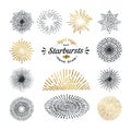 Hand drawn rays and starburst design elements Royalty Free Stock Photo