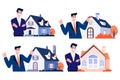 Hand Drawn Real estate agent character in flat style