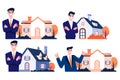 Hand Drawn Real estate agent character in flat style