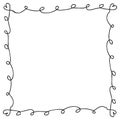 Hand drawn rectangular quadrate empty frame. Simple doodle vector illustration for decor and design Royalty Free Stock Photo
