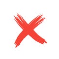 Hand drawn red grunge check mark illustration