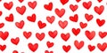 Hand drawn red hearts seamless pattern background Royalty Free Stock Photo