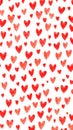 Hand drawn red hearts seamless pattern background Royalty Free Stock Photo