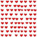 Hand drawn red hearts seamless pattern background Royalty Free Stock Photo