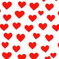 Hand drawn red hearts seamless pattern background Royalty Free Stock Photo