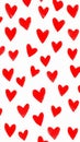 Hand drawn red hearts seamless pattern background Royalty Free Stock Photo