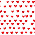 Hand drawn red hearts seamless pattern background Royalty Free Stock Photo