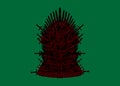 Iron throne icon. Vector illustration isolated or green background Royalty Free Stock Photo