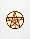 Hand drawn red pentagram with black cross in a circle Royalty Free Stock Photo