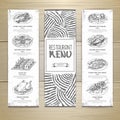 Hand drawn restaurant menu design Royalty Free Stock Photo