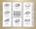 Hand drawn restaurant menu design Royalty Free Stock Photo