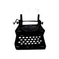 Hand drawn retro typewriter vector illustration. Royalty Free Stock Photo