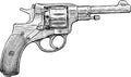 Hand drawn of revolver of the Nagant system 1895 years Royalty Free Stock Photo