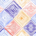 Hand drawn rhombus seamless pattern.