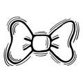 Hand drawn ribbon, bow on white background. Decorative element. Doodle Royalty Free Stock Photo